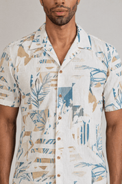 Tropical Print Camp Shirt Short Sleeve