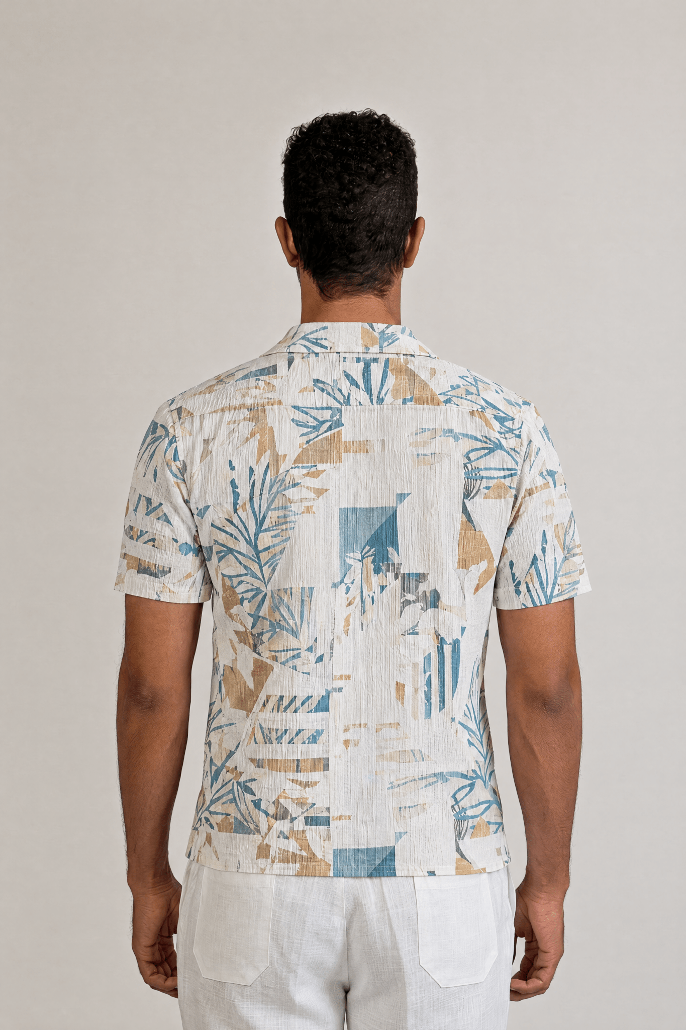 Tropical Print Camp Shirt Short Sleeve