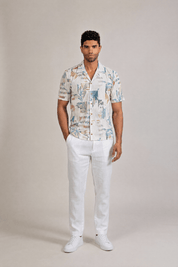 Tropical Print Camp Shirt Short Sleeve