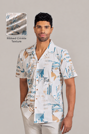 Tropical Print Camp Shirt Short Sleeve