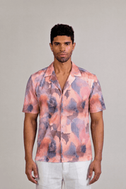 Tie Dye Print Camp Shirt Short Sleeve