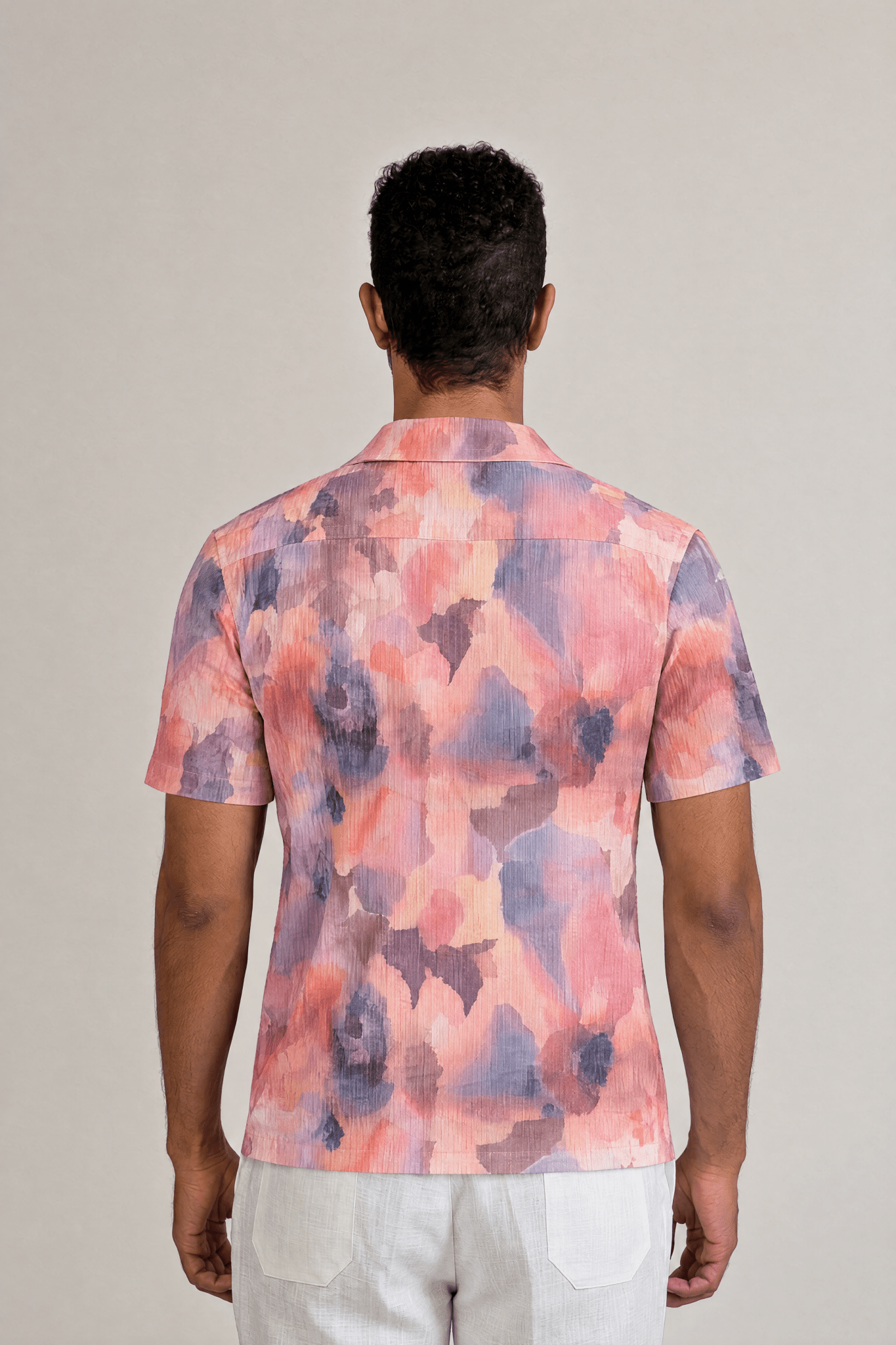 Tie Dye Print Camp Shirt Short Sleeve