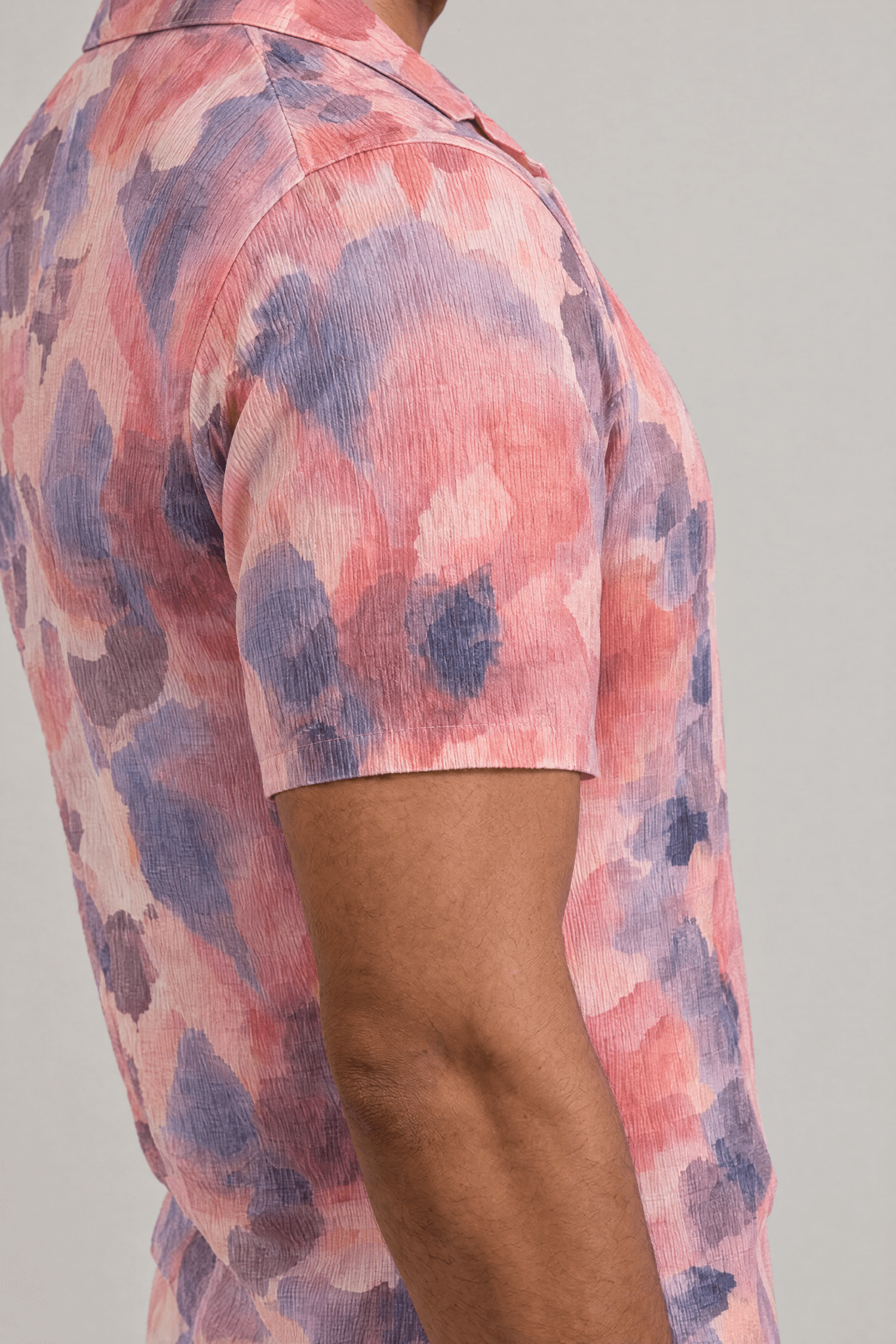Tie Dye Print Camp Shirt Short Sleeve