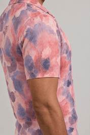 Tie Dye Print Camp Shirt Short Sleeve