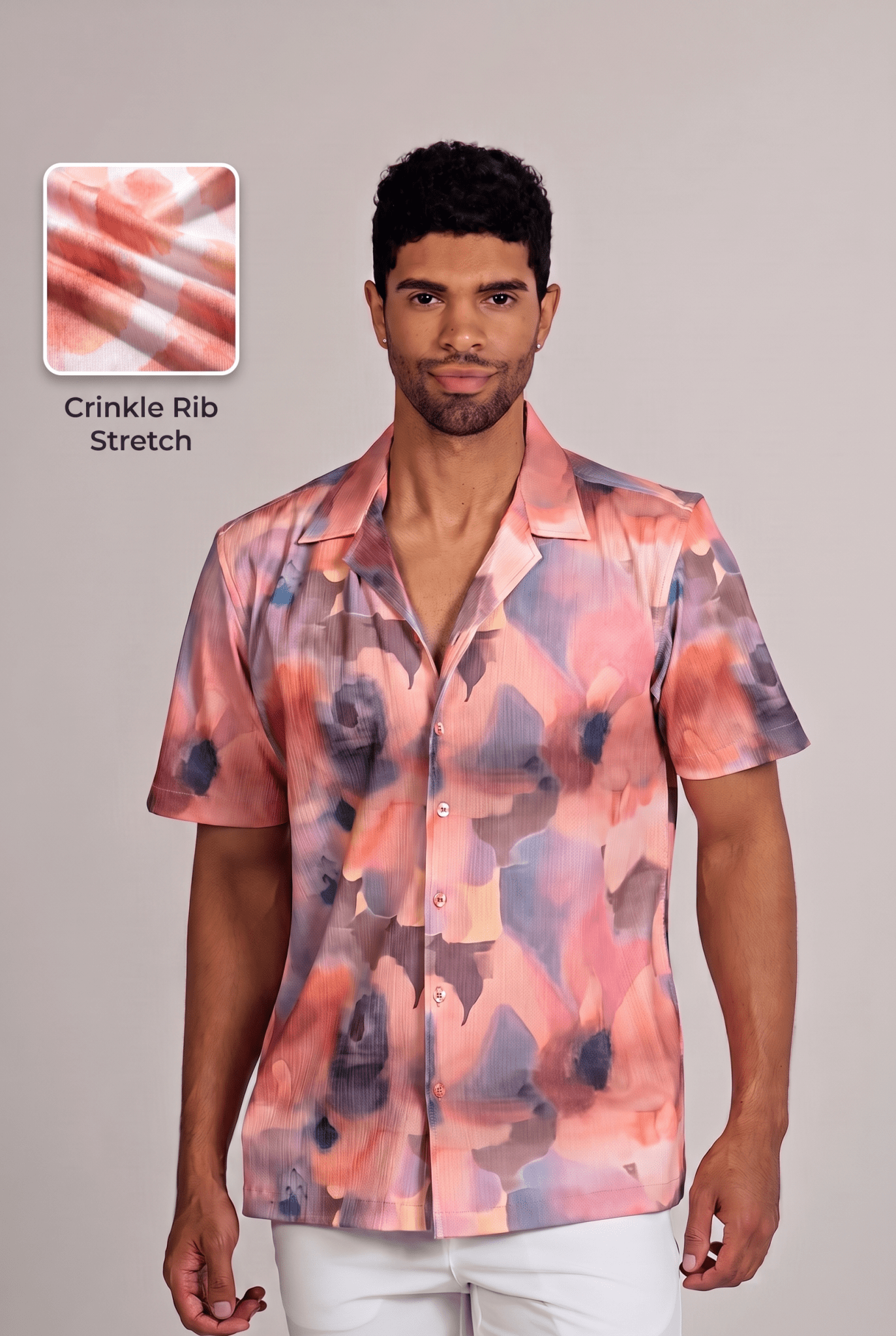 Tie Dye Print Camp Shirt Short Sleeve