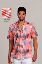Tie Dye Print Camp Shirt Short Sleeve