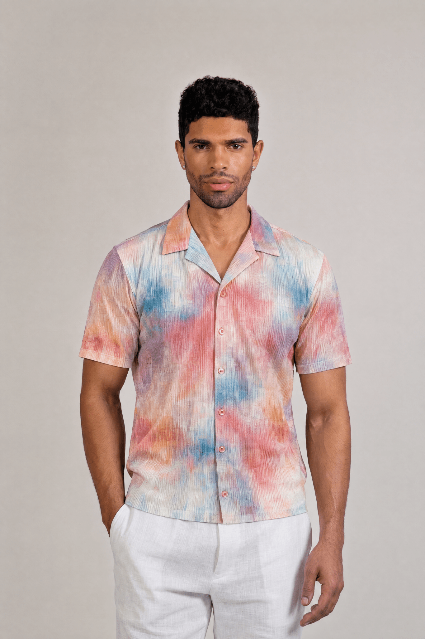 Sunset Print Camp Shirt Short Sleeve