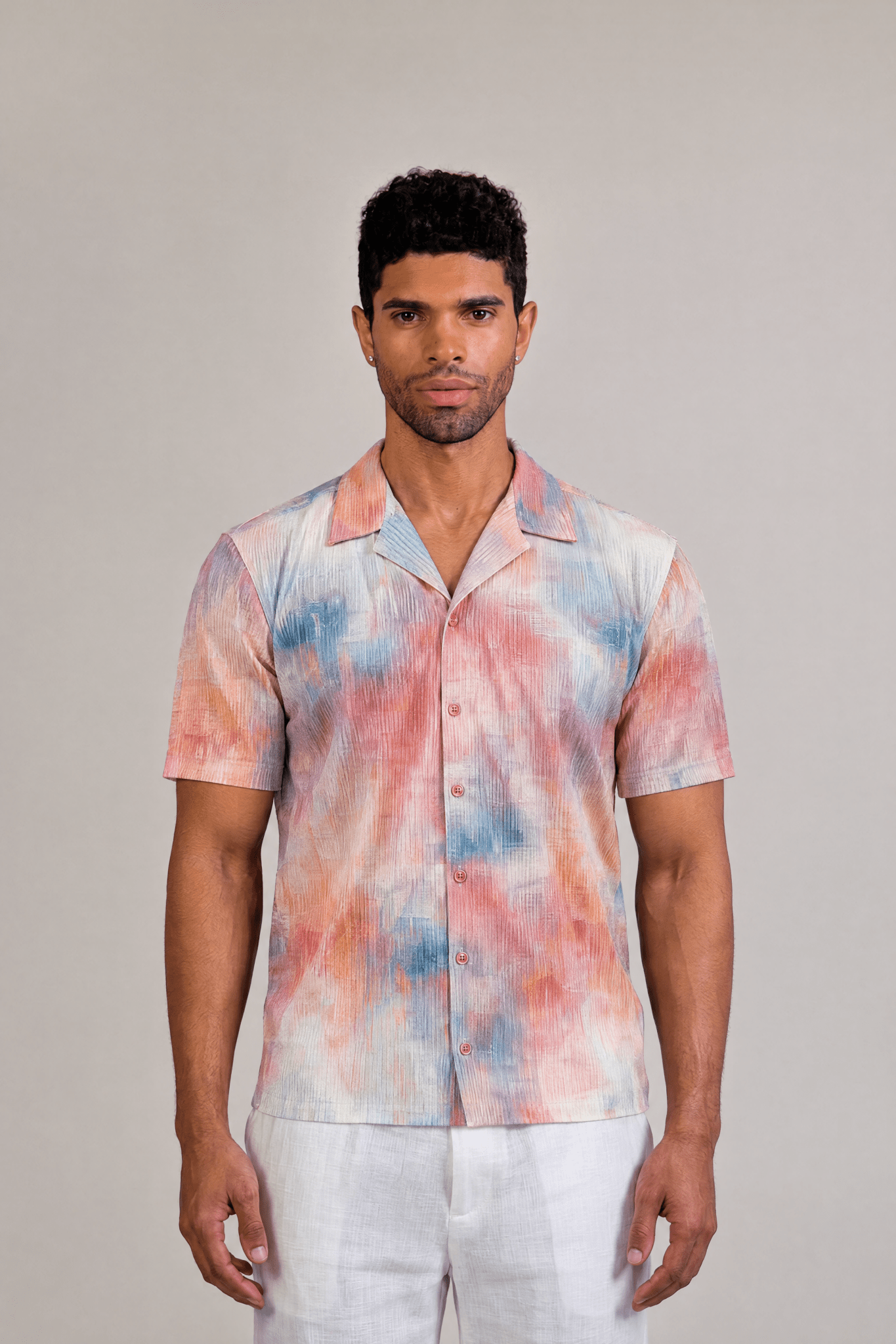 Sunset Print Camp Shirt Short Sleeve