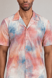 Sunset Print Camp Shirt Short Sleeve
