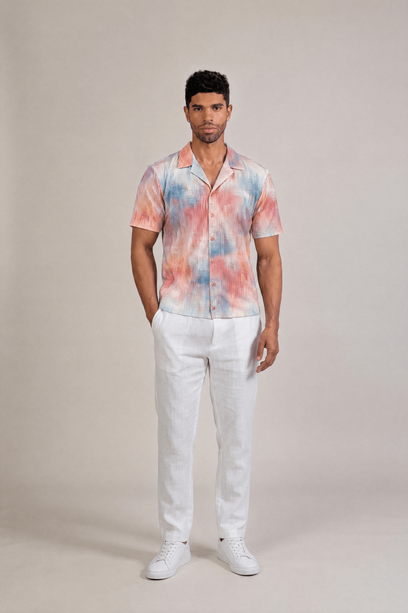 Sunset Print Camp Shirt Short Sleeve