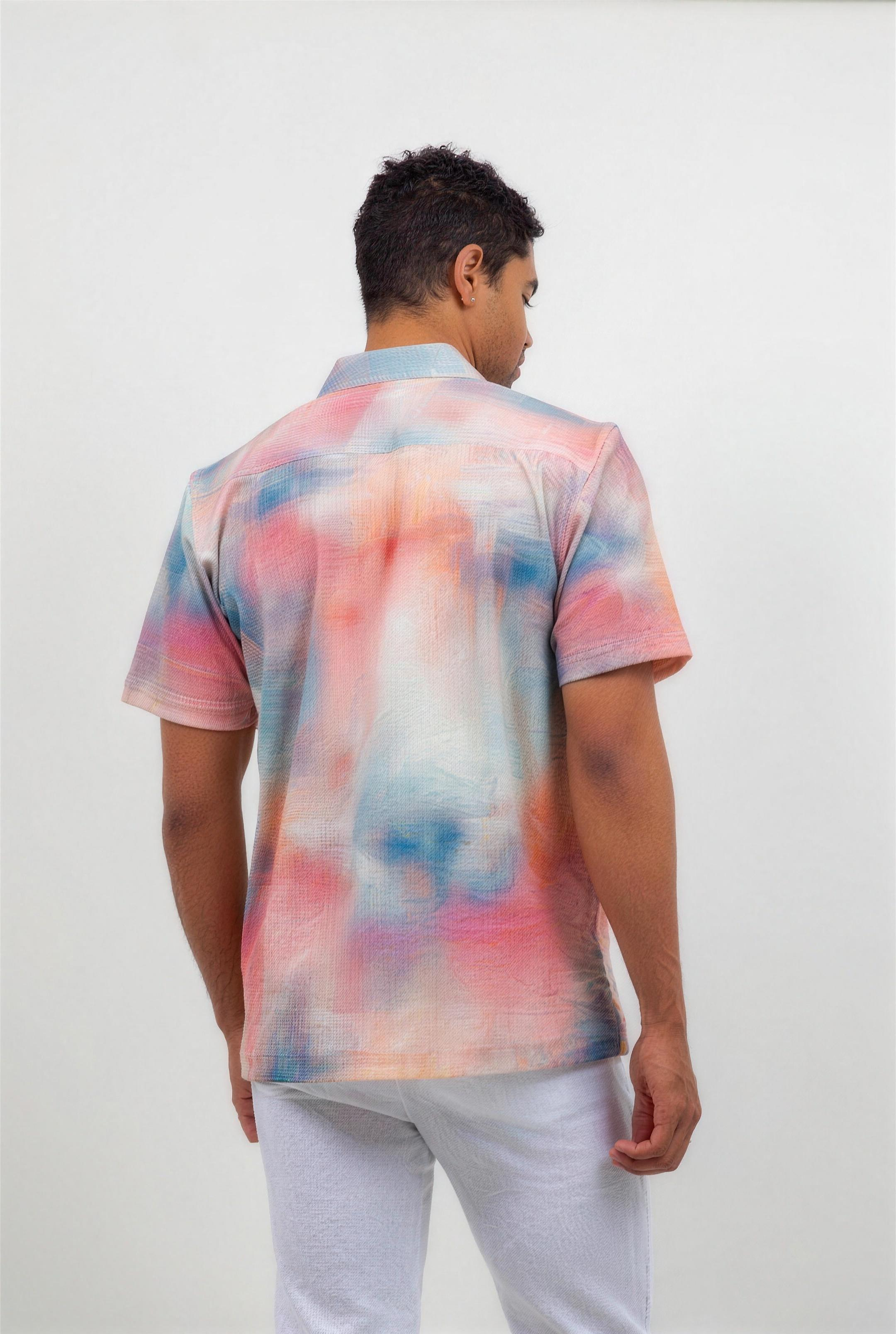 Sunset Print Camp Shirt Short Sleeve