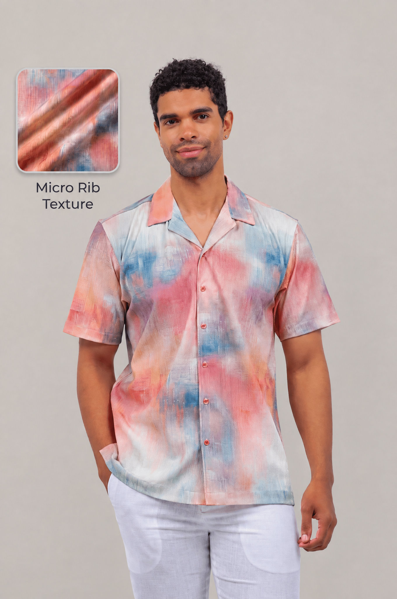Sunset Print Camp Shirt Short Sleeve