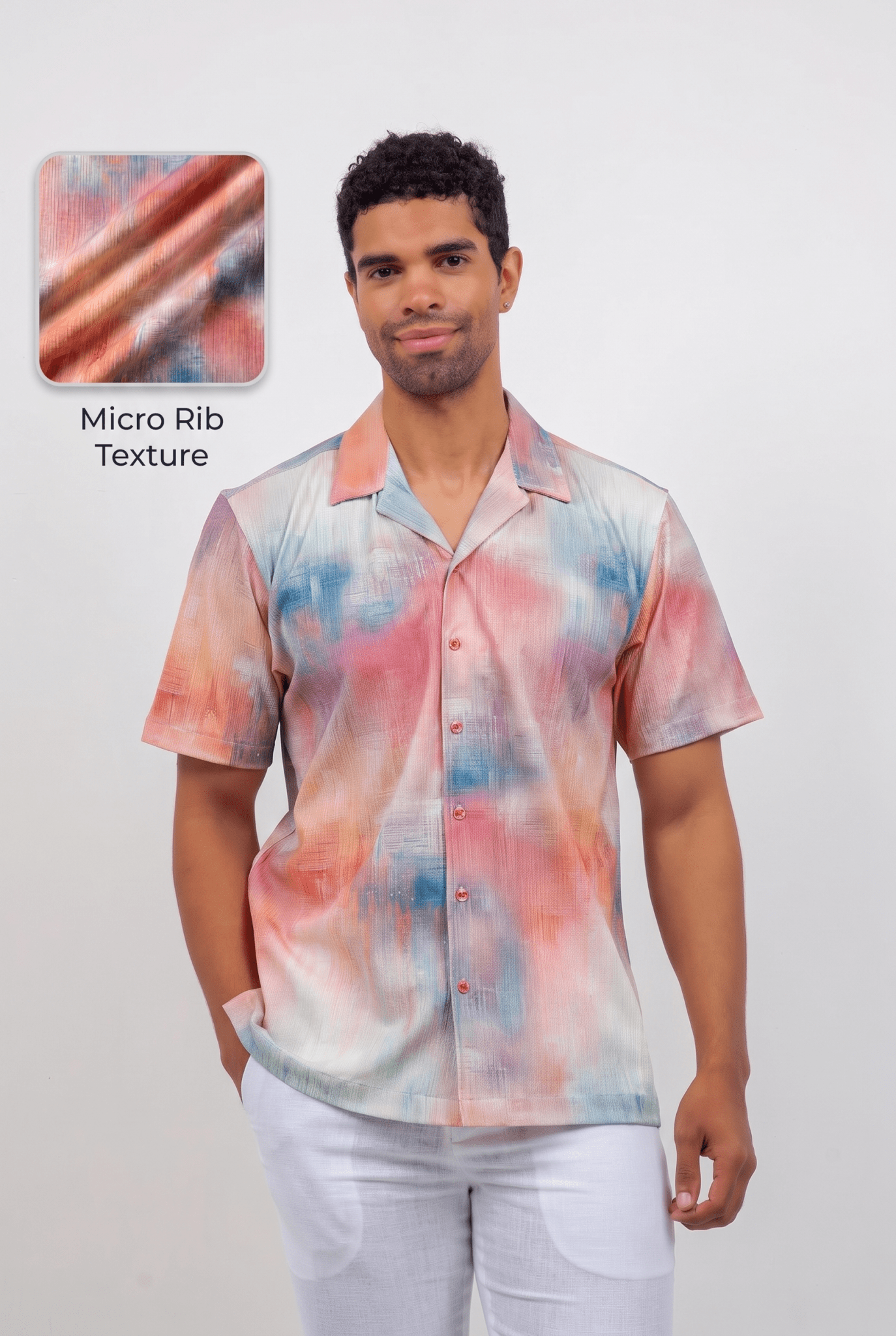 Sunset Print Camp Shirt Short Sleeve