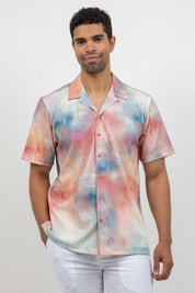 Sunset Print Camp Shirt Short Sleeve