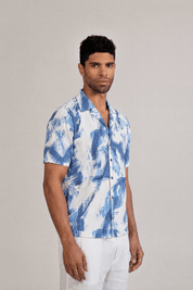 Oceanic Abstract Print Camp Shirt Short Sleeve