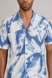 Oceanic Abstract Print Camp Shirt Short Sleeve