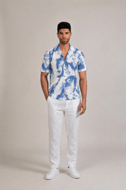 Oceanic Abstract Print Camp Shirt Short Sleeve