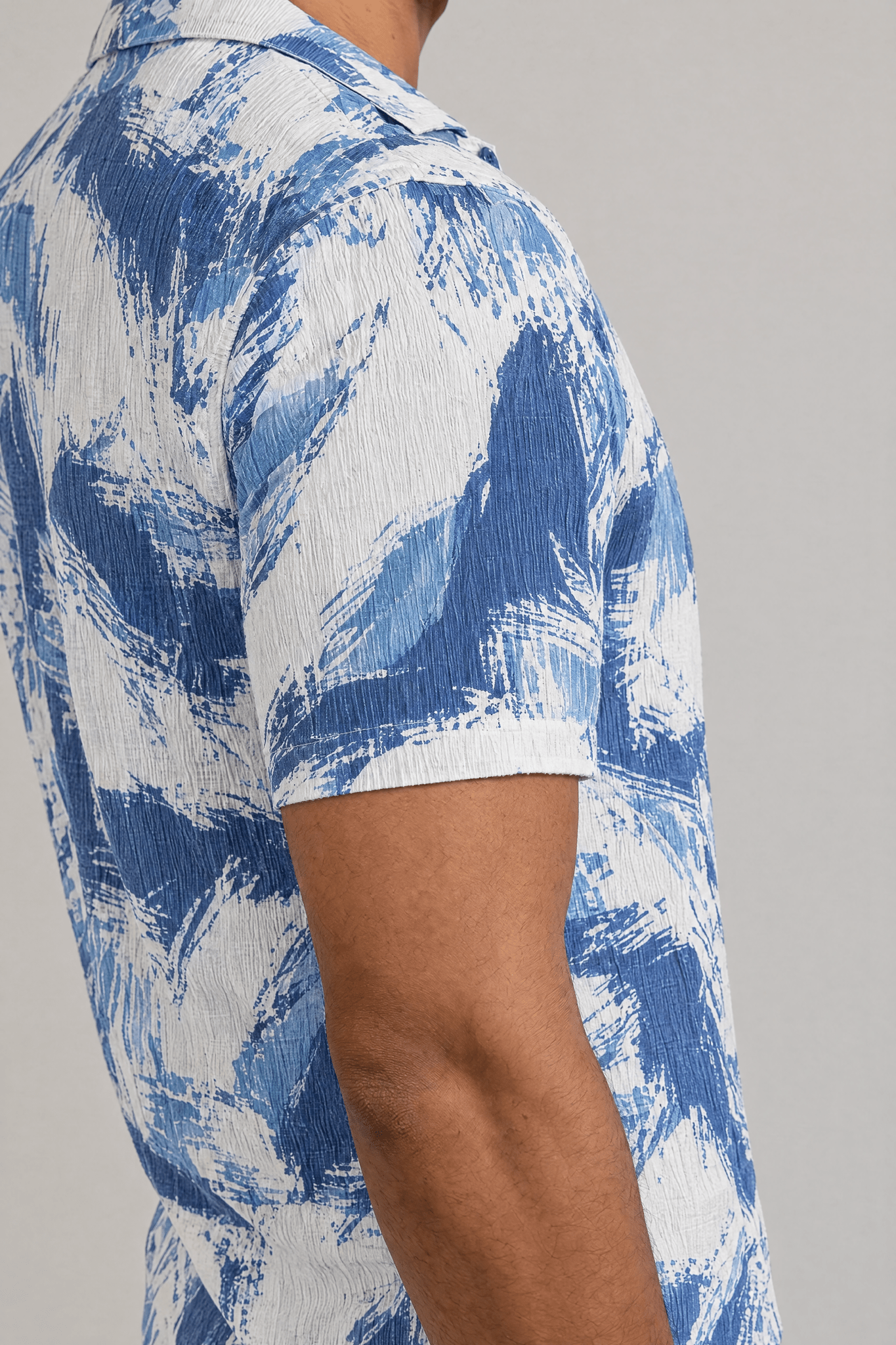 Oceanic Abstract Print Camp Shirt Short Sleeve