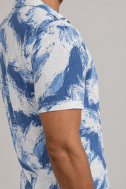 Oceanic Abstract Print Camp Shirt Short Sleeve
