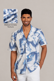 Oceanic Abstract Print Camp Shirt Short Sleeve