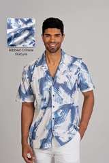 Oceanic Abstract Print Camp Shirt Short Sleeve