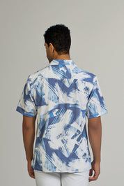 Oceanic Abstract Print Camp Shirt Short Sleeve