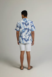Oceanic Abstract Print Camp Shirt Short Sleeve
