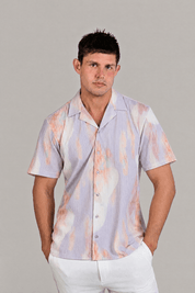 Morning Sunrise Print Camp Shirt Short Sleeve