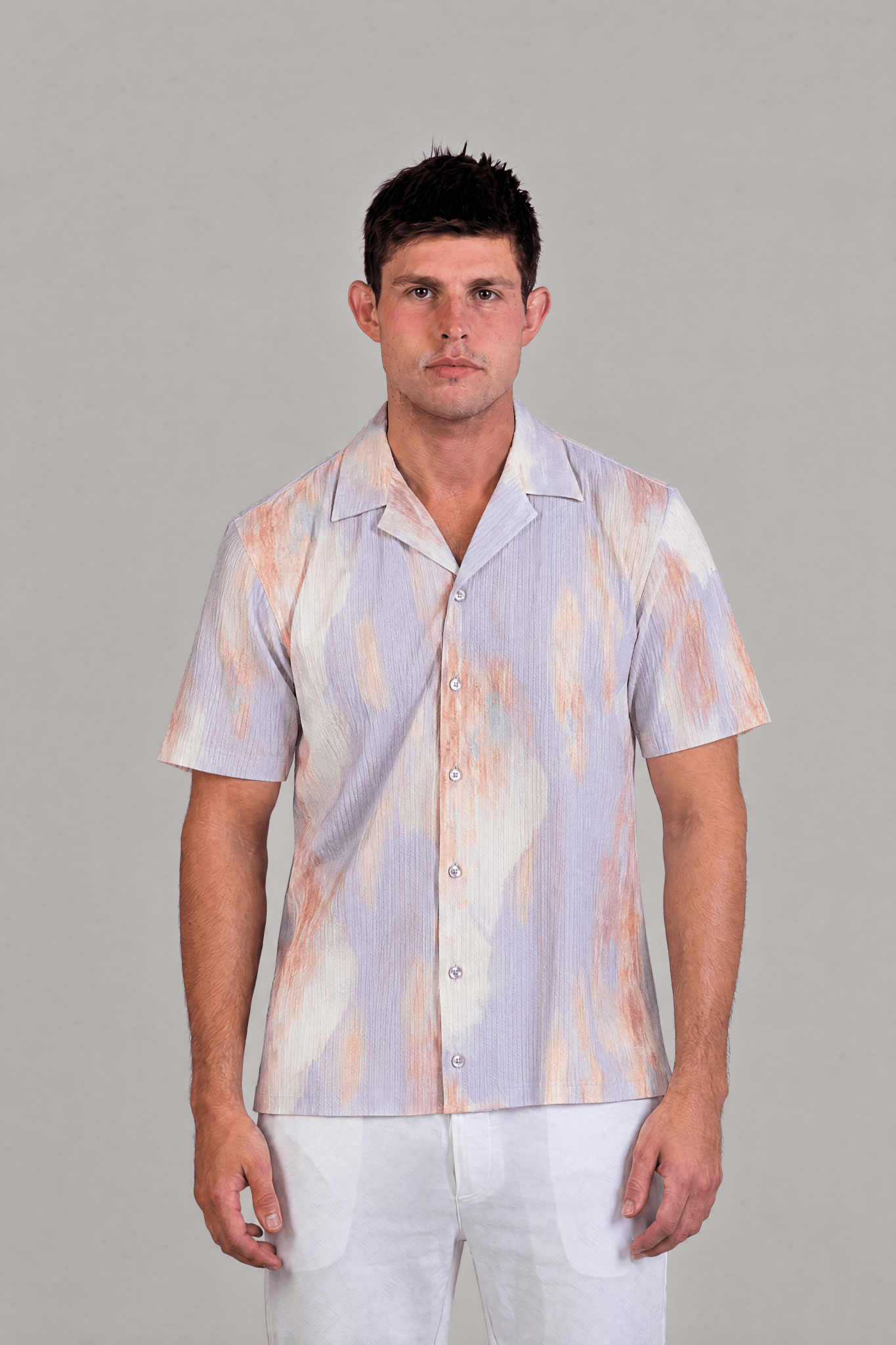 Morning Sunrise Print Camp Shirt Short Sleeve