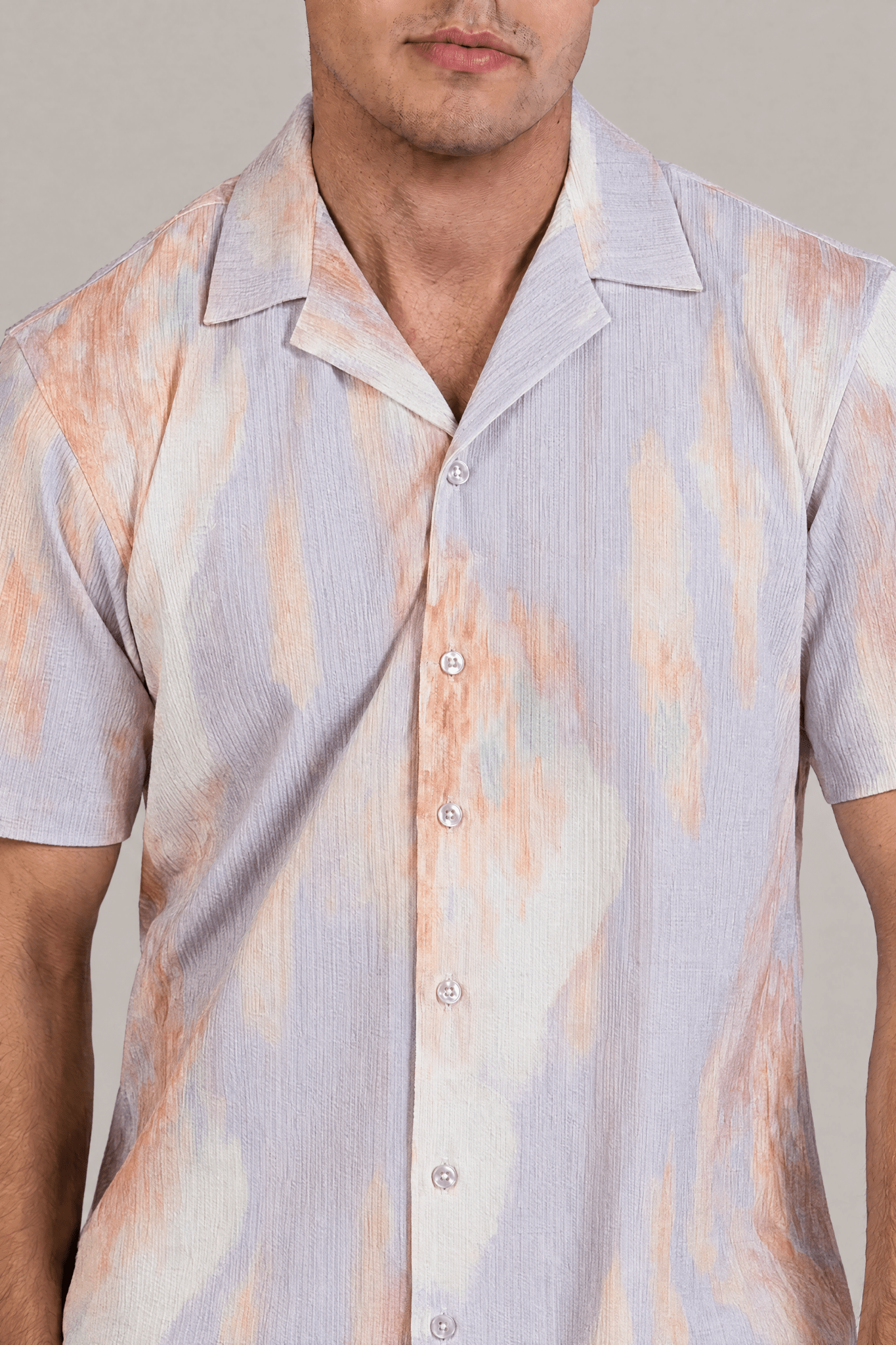 Morning Sunrise Print Camp Shirt Short Sleeve