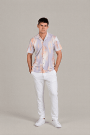 Morning Sunrise Print Camp Shirt Short Sleeve