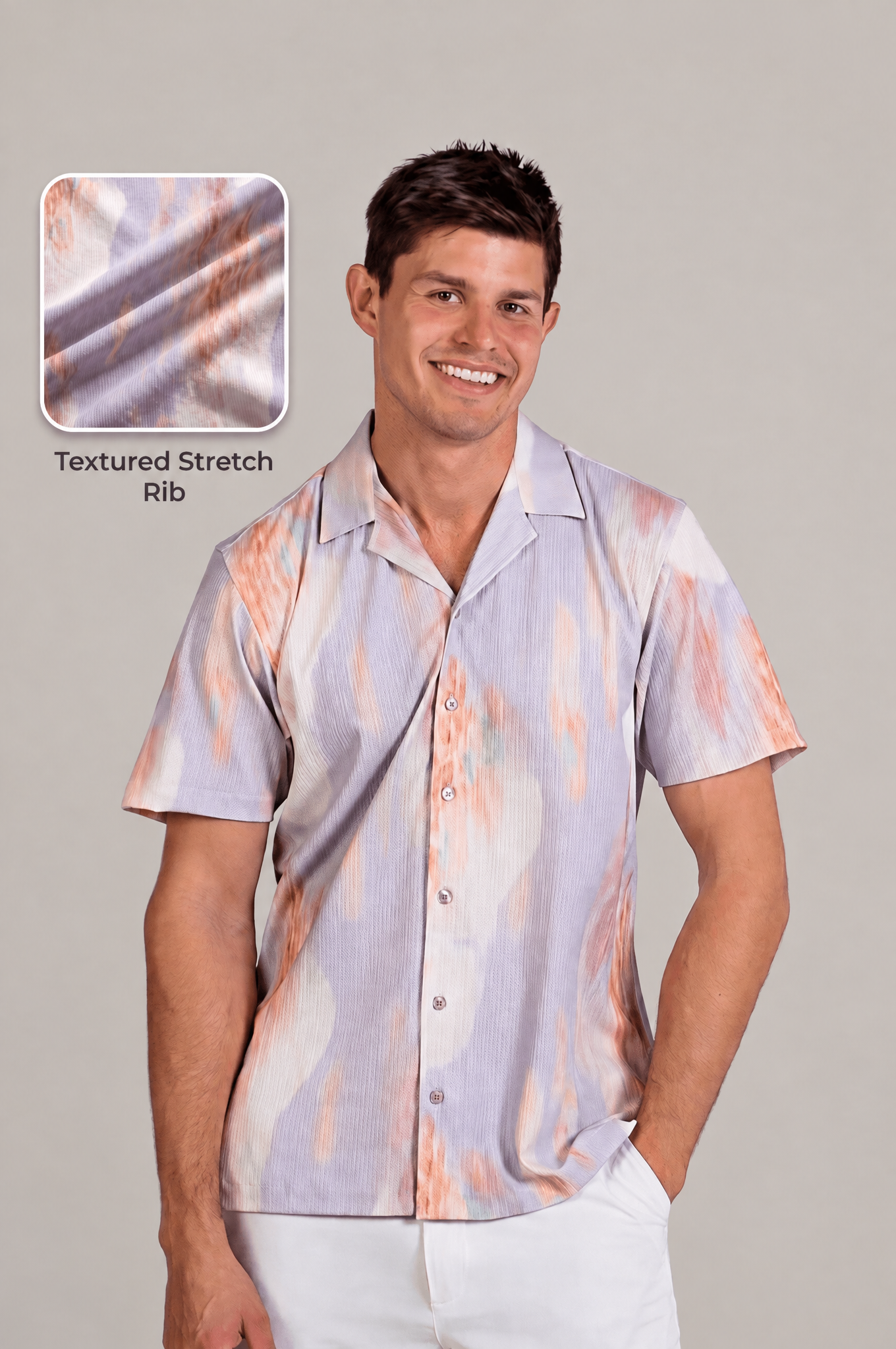 Morning Sunrise Print Camp Shirt Short Sleeve