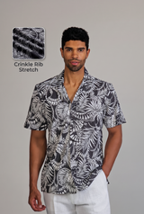 Tropical Nights Print Camp Shirt Short Sleeve