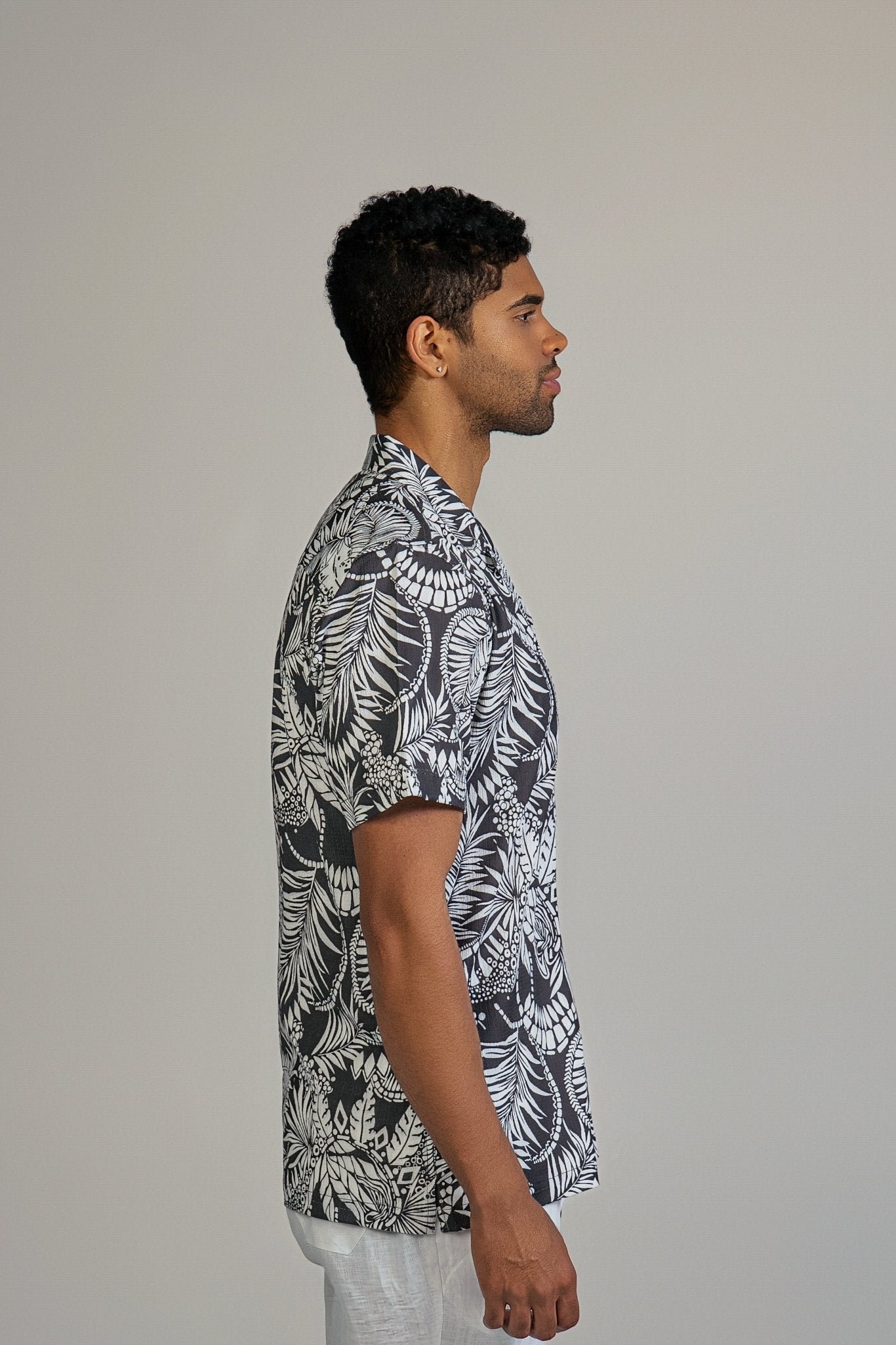 Tropical Nights Print Camp Shirt Short Sleeve