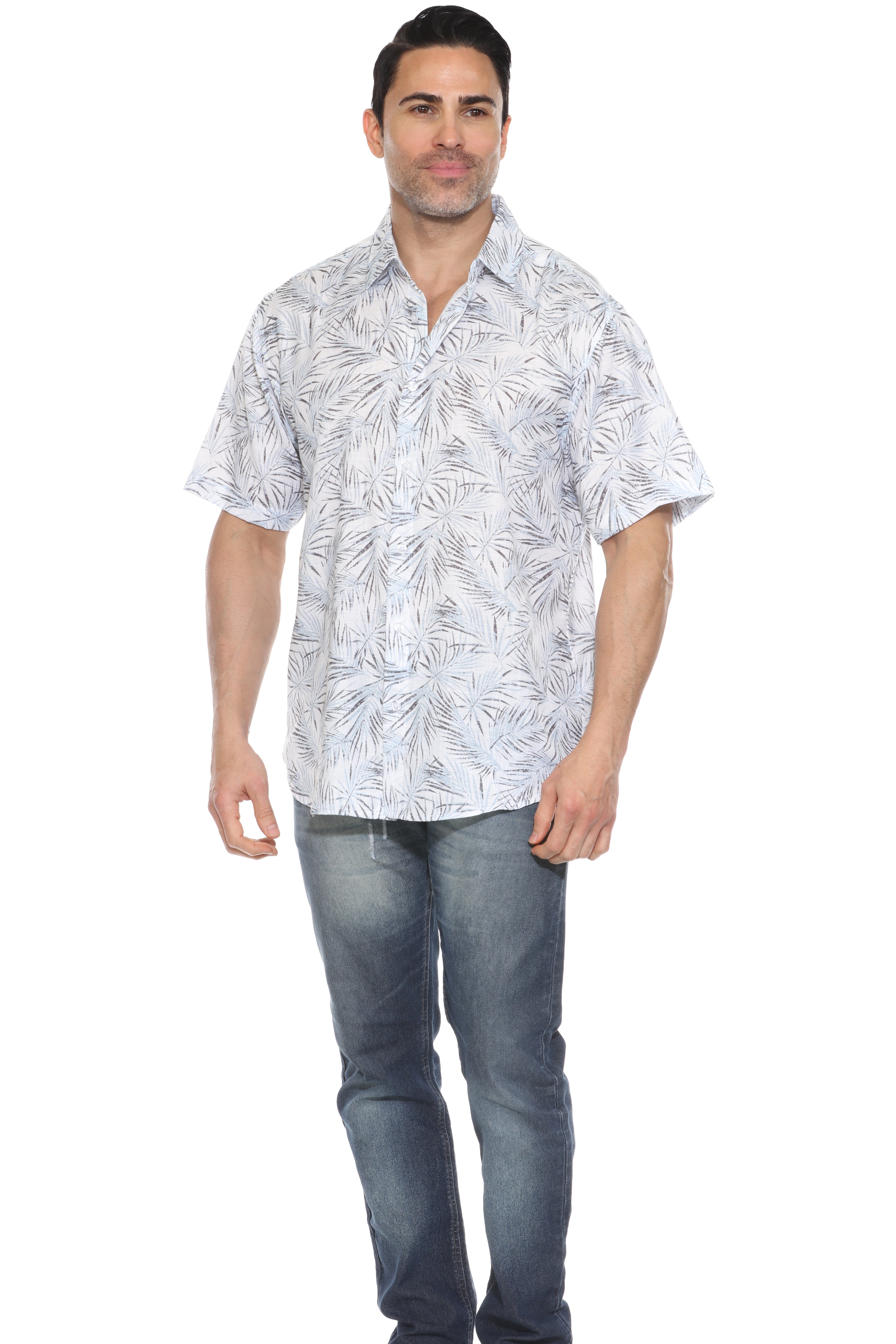 Camisa informal de manga corta con estampado moderno