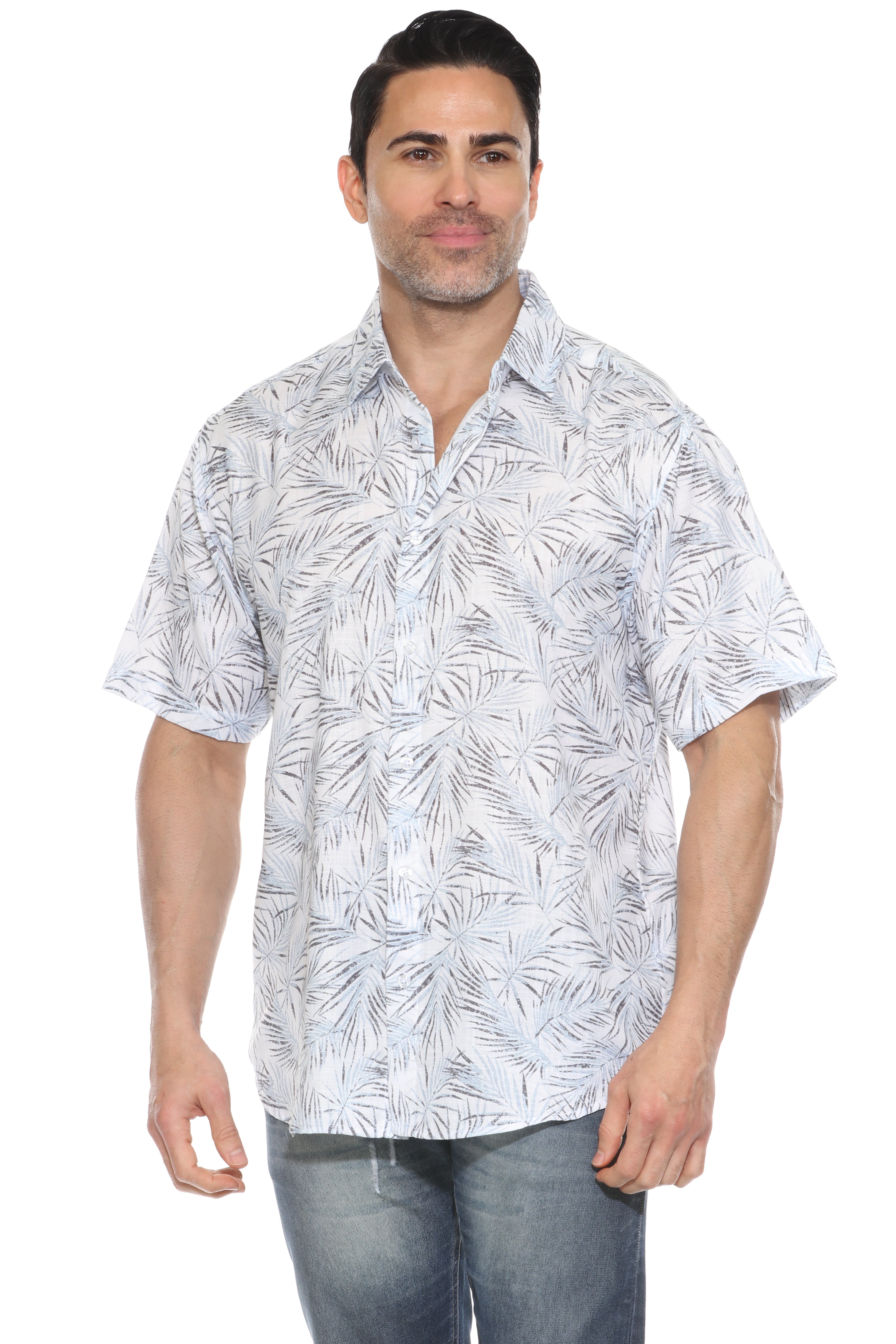 Camisa informal de manga corta con estampado moderno