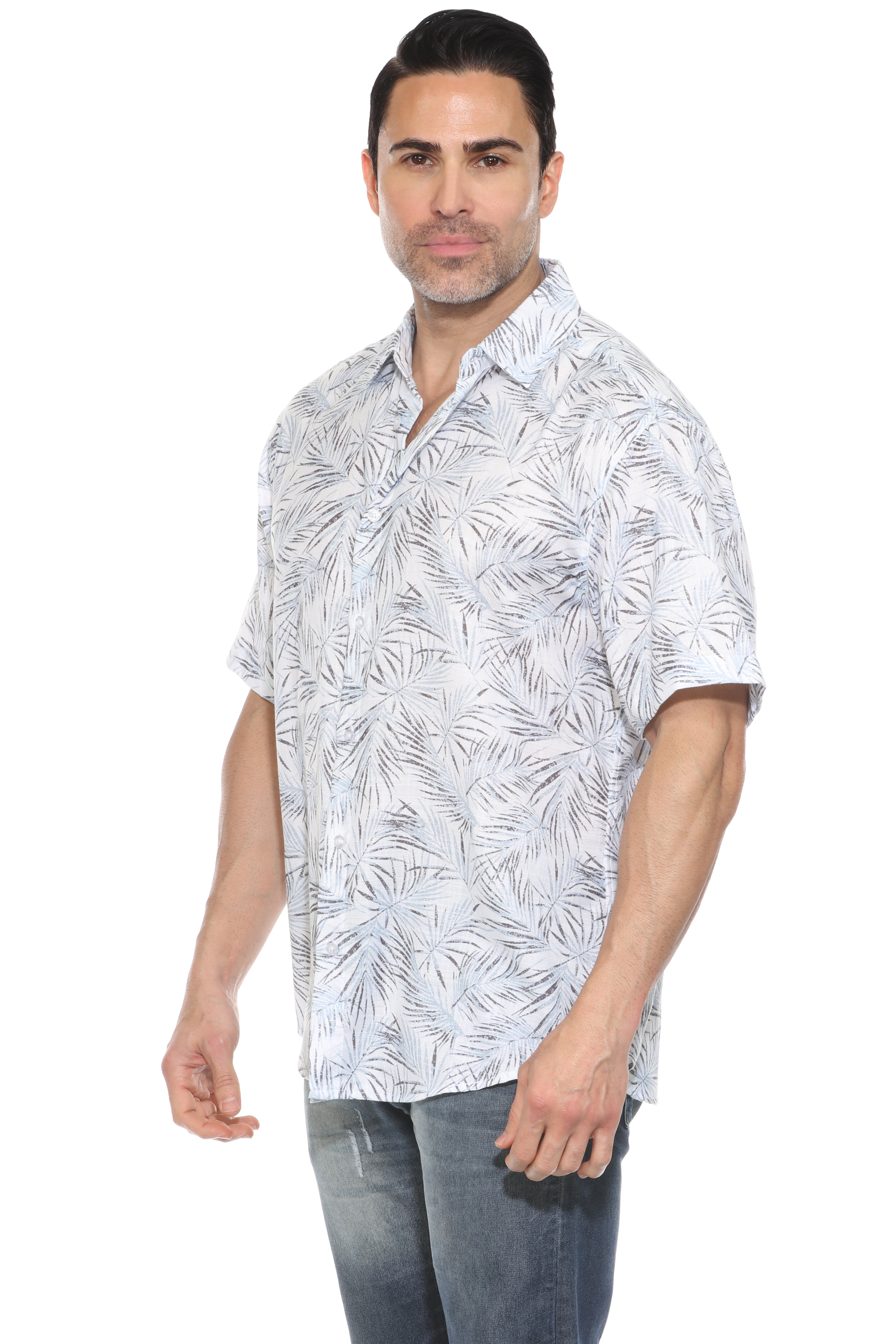 Camisa informal de manga corta con estampado moderno
