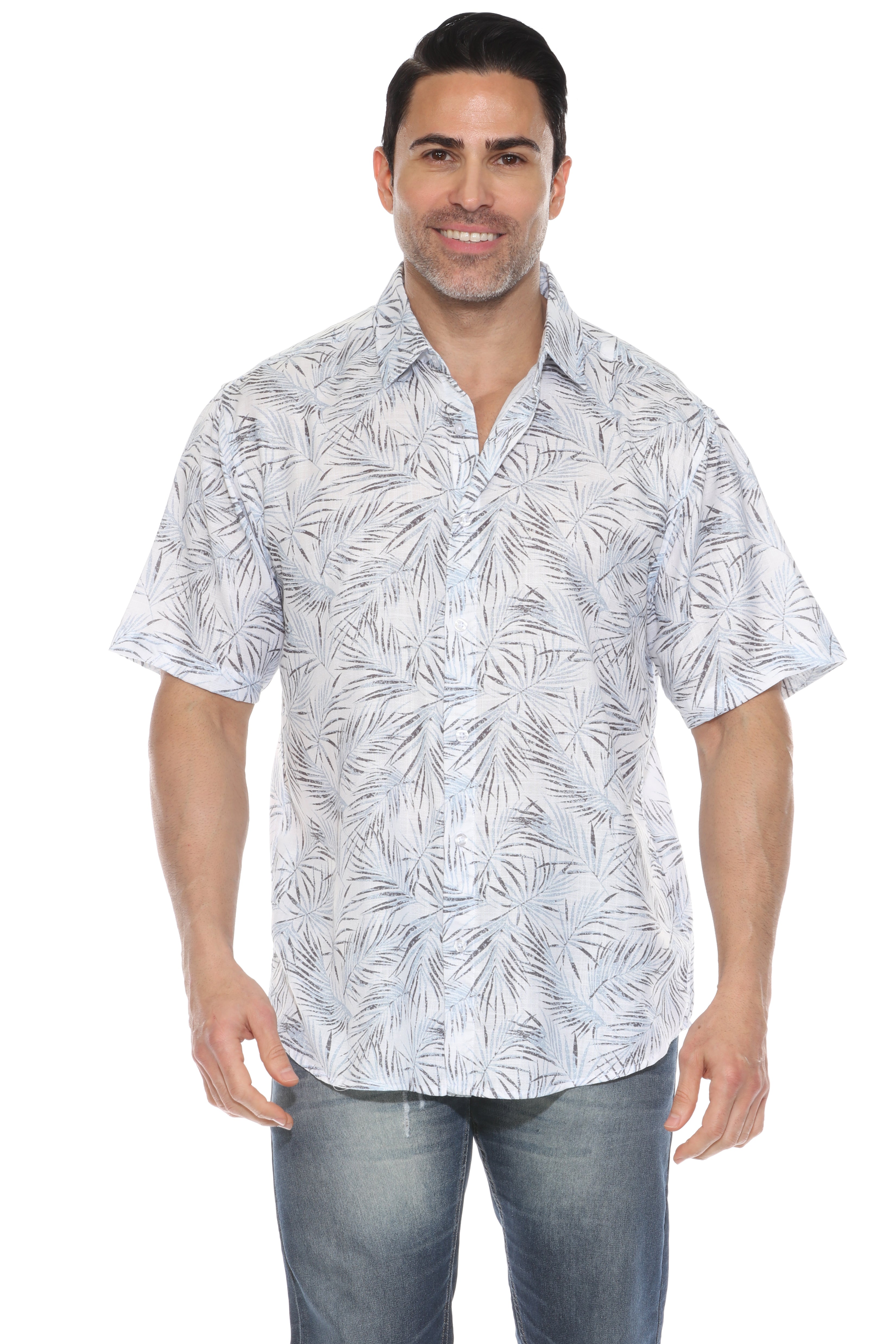 Camisa informal de manga corta con estampado moderno