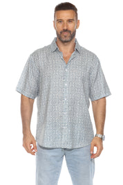 Camisa de manga corta con estampado de mosaico moderno