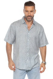Camisa de manga corta con estampado de mosaico moderno