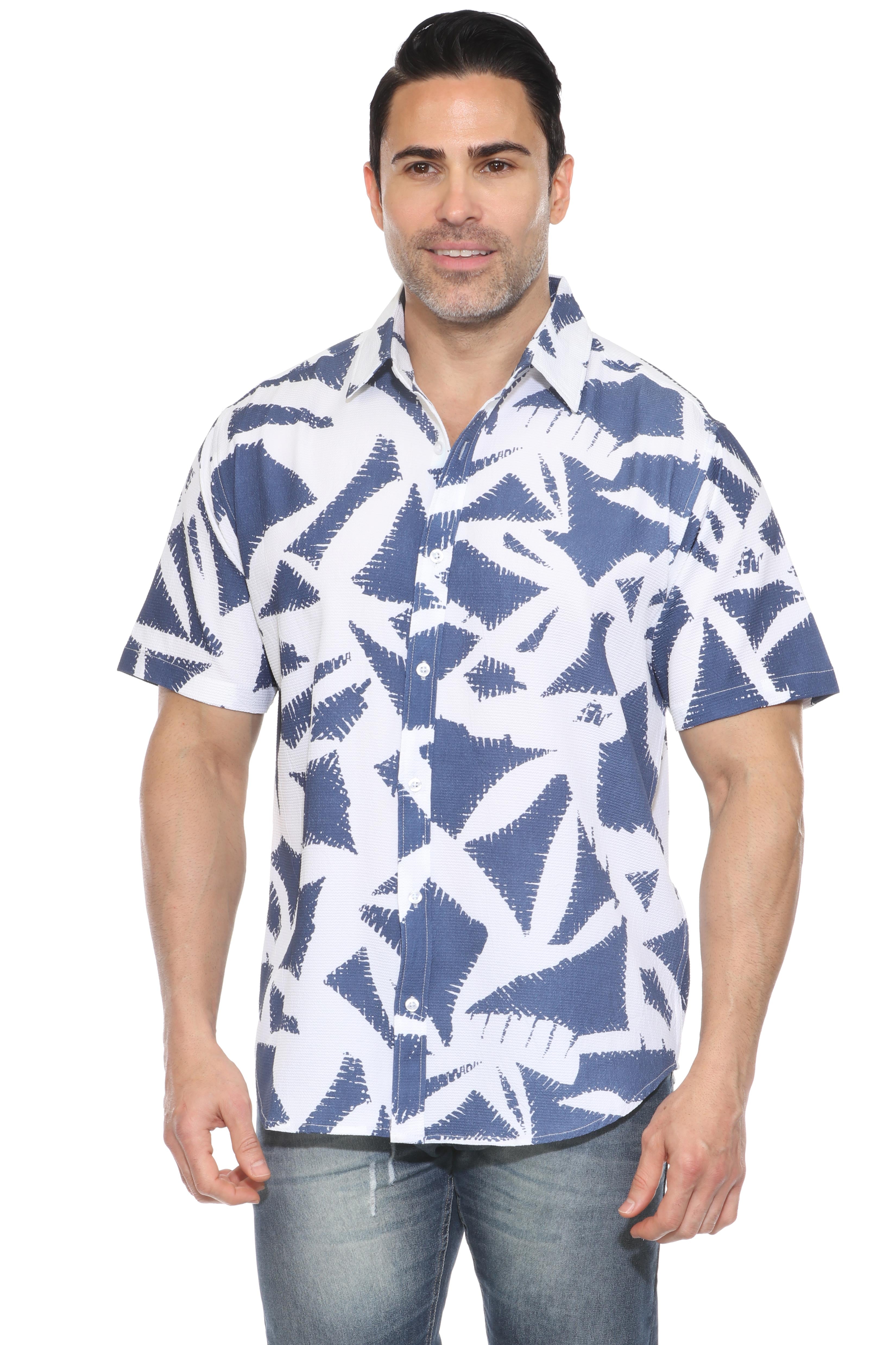 Camisa de manga corta con estampado moderno texturizado
