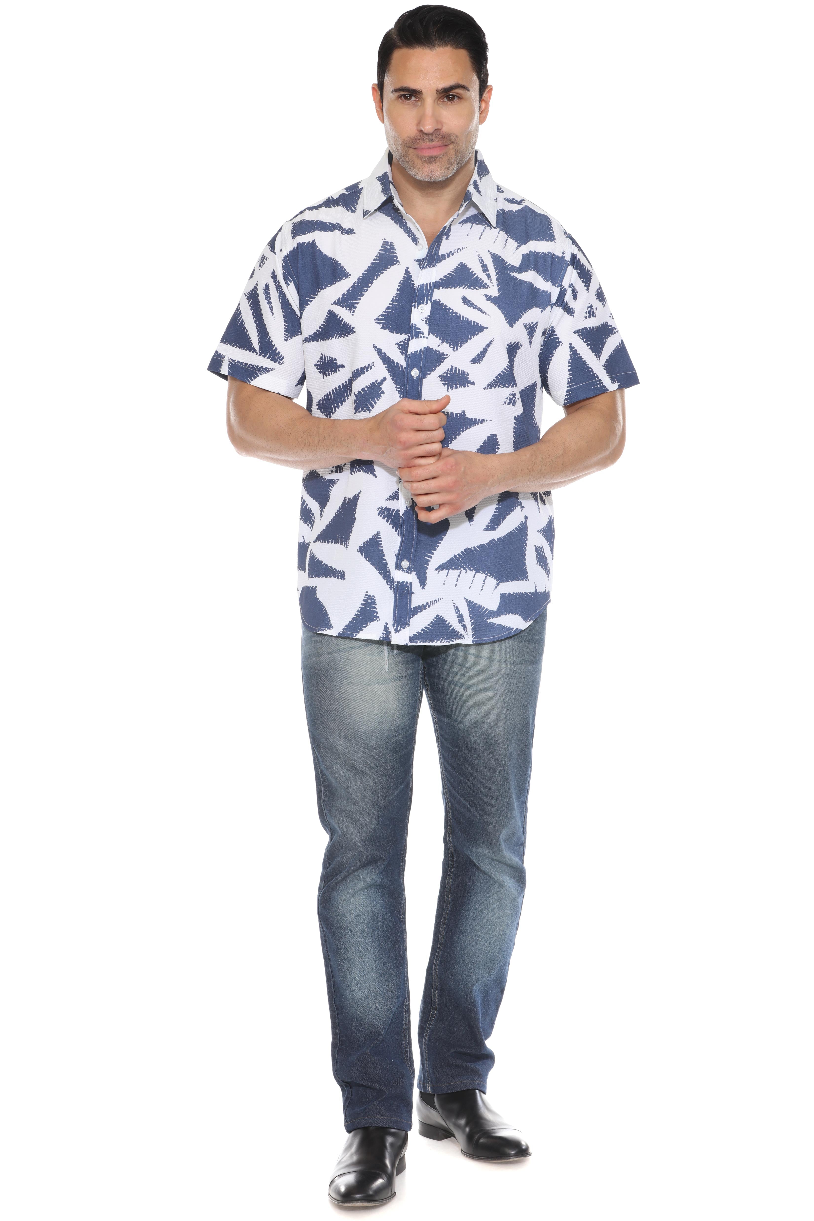 Camisa de manga corta con estampado moderno texturizado