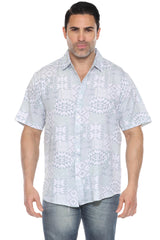 Men's Textured Modern Print Short Sleeve Shirt