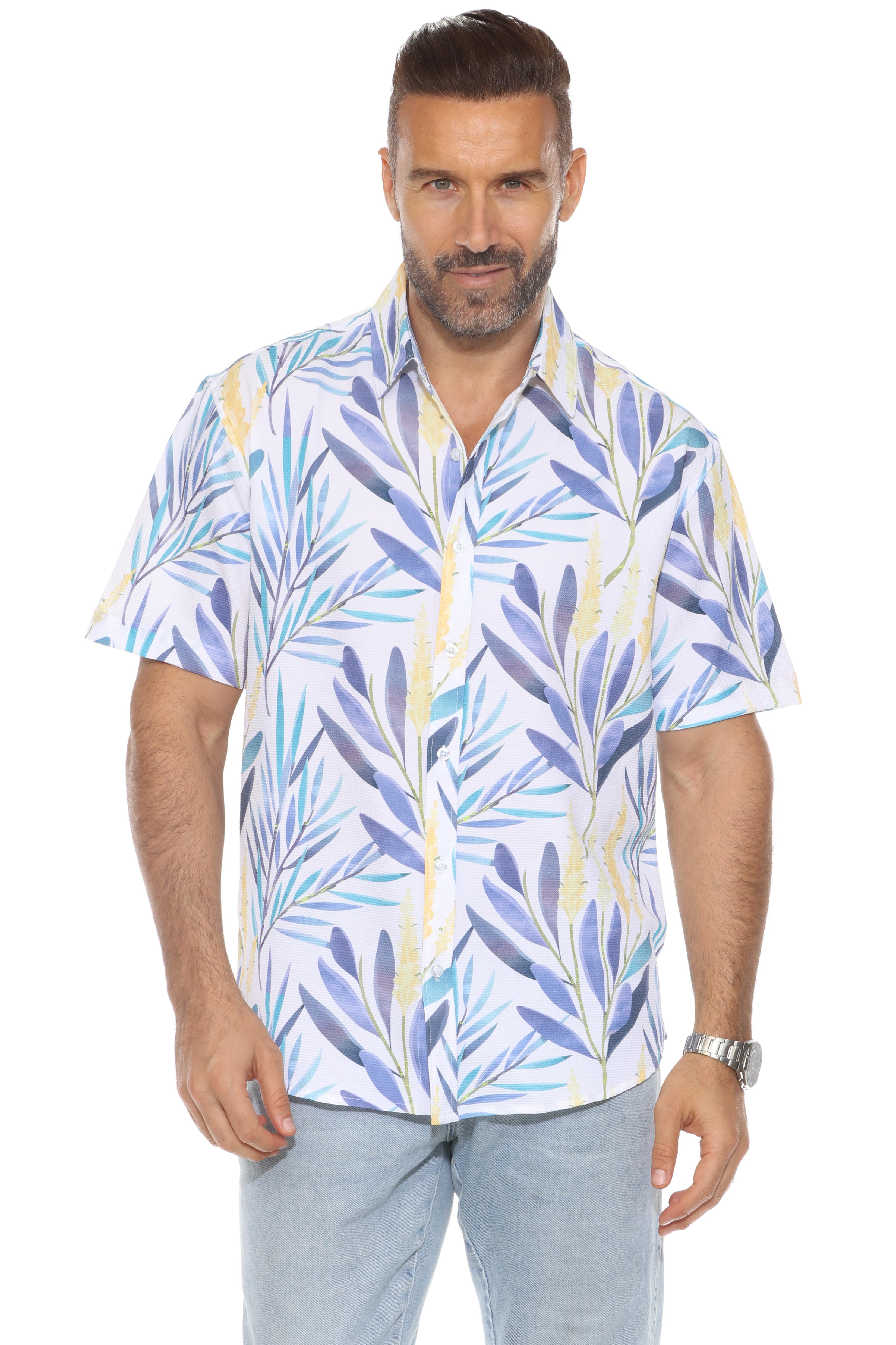 Camisa de manga corta con estampado moderno texturizado