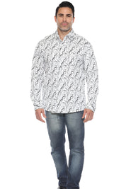 Camisa de manga larga con estampado moderno texturizado
