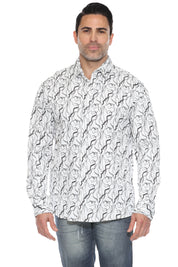 Camisa de manga larga con estampado moderno texturizado