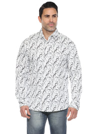 Camisa de manga larga con estampado moderno texturizado