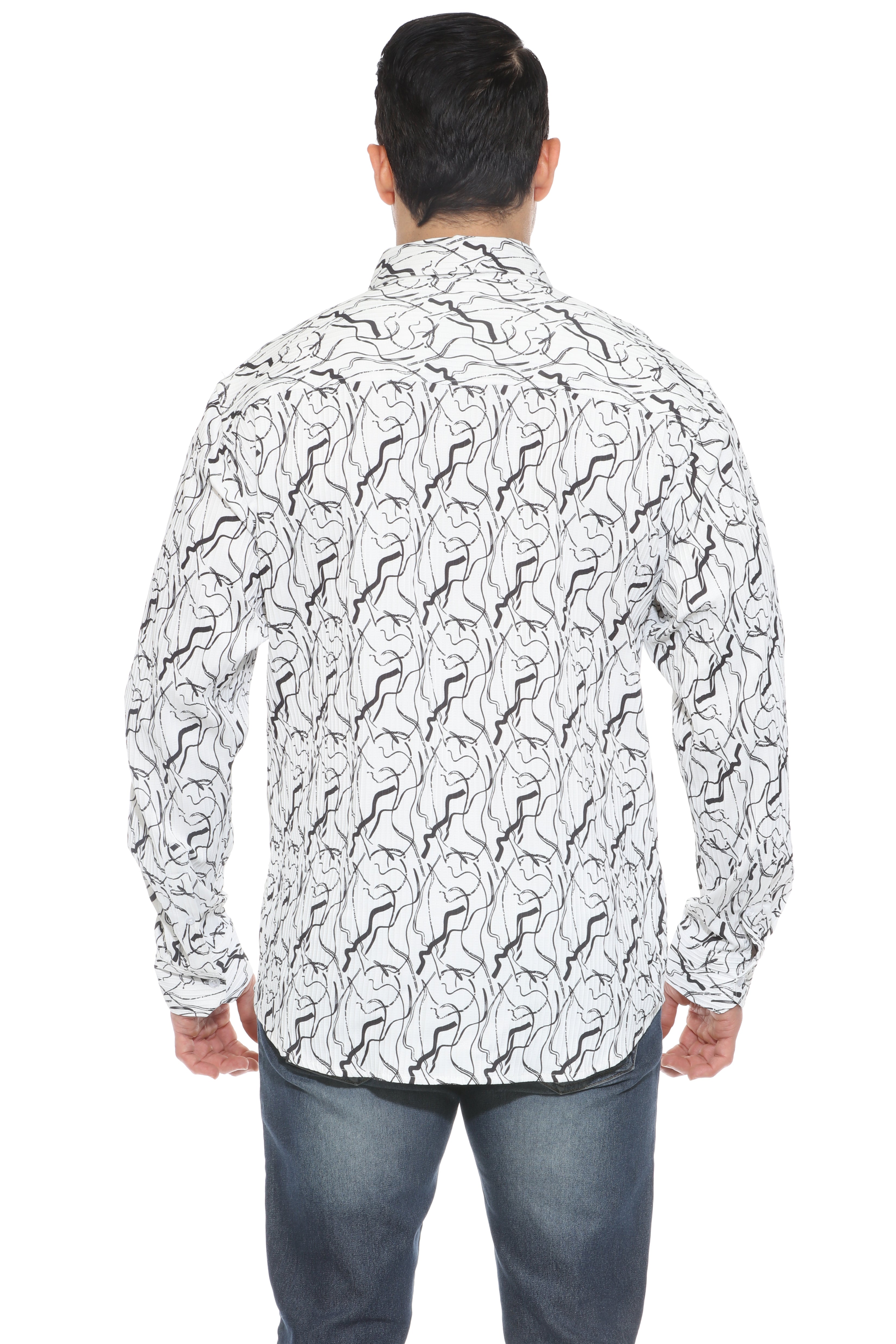 Camisa de manga larga con estampado moderno texturizado