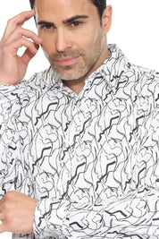 Camisa de manga larga con estampado moderno texturizado