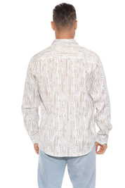 Camisa de manga larga con estampado moderno texturizado